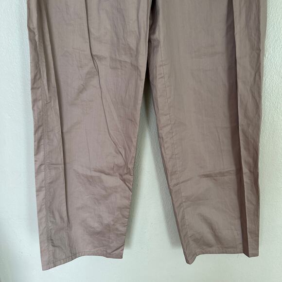 TIBI Carpenter Cotton Pants Straight Leg Taupe Gray Women's Size 2 Pleated NWT - Picture 4 of 11